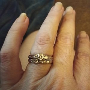 14kt White Gold Wedding Set
